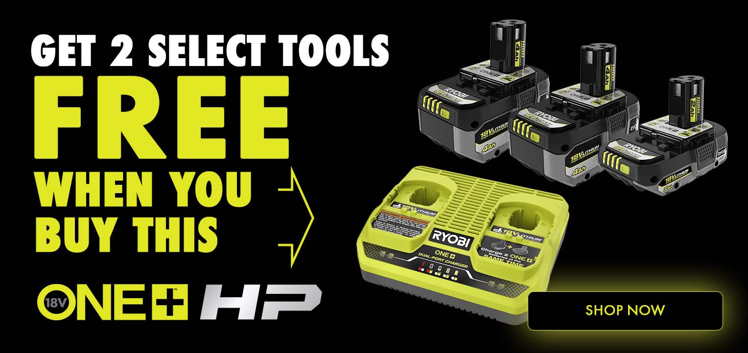 Get 2 select 18V ONE+ HP tools free when you buy a charger and battery combo